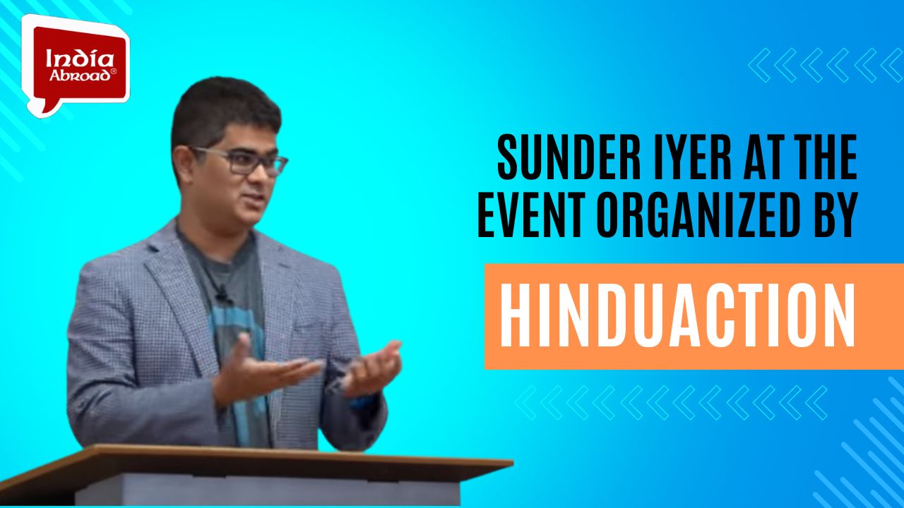 Sunder Iyer at the event organized by HinduAction